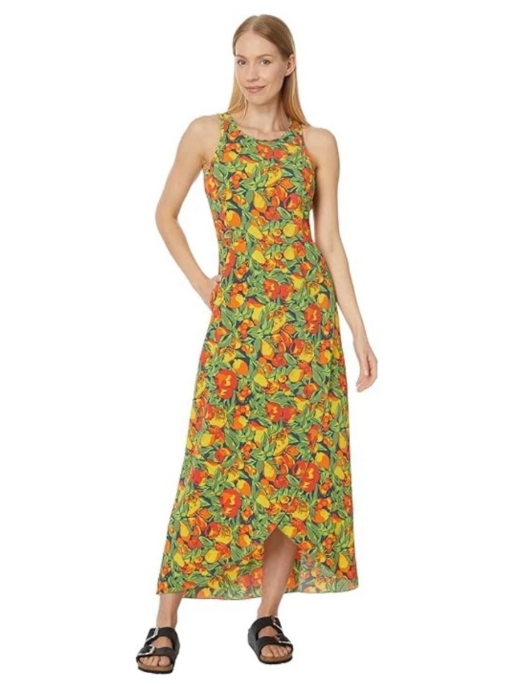 Toad & Co sunkissed midi multi fruit dress size M